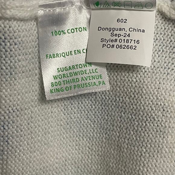 Lilly Pulitzer Tensley Sweater Sunwashed Blue Pineapple Slice of Sunshine Large - Picture 8 of 8